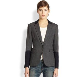 Rag & Bone Colorblock Timeless Blazer Grey Black Size 6 Wool